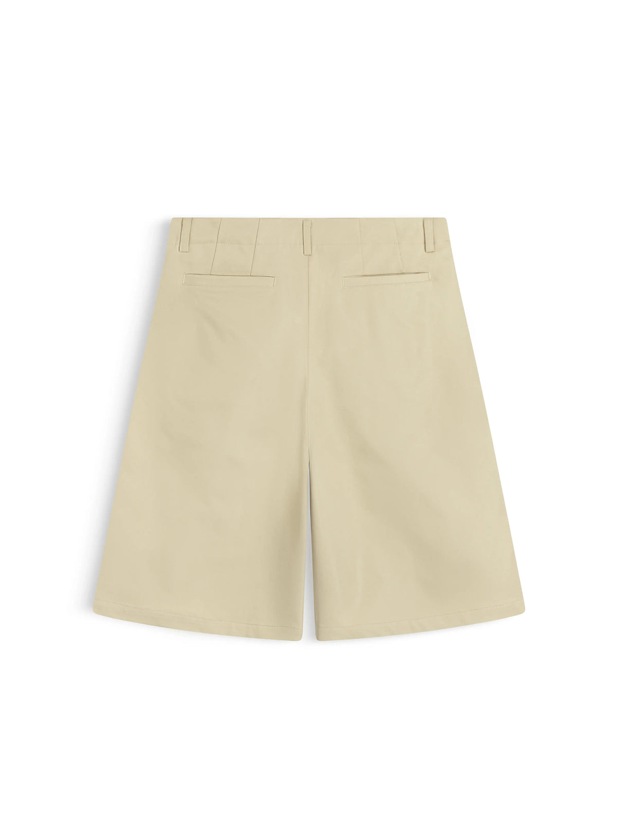 WIDE-LEG KHAKI SHORTS - BEIGE