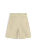WIDE-LEG KHAKI SHORTS - BEIGE