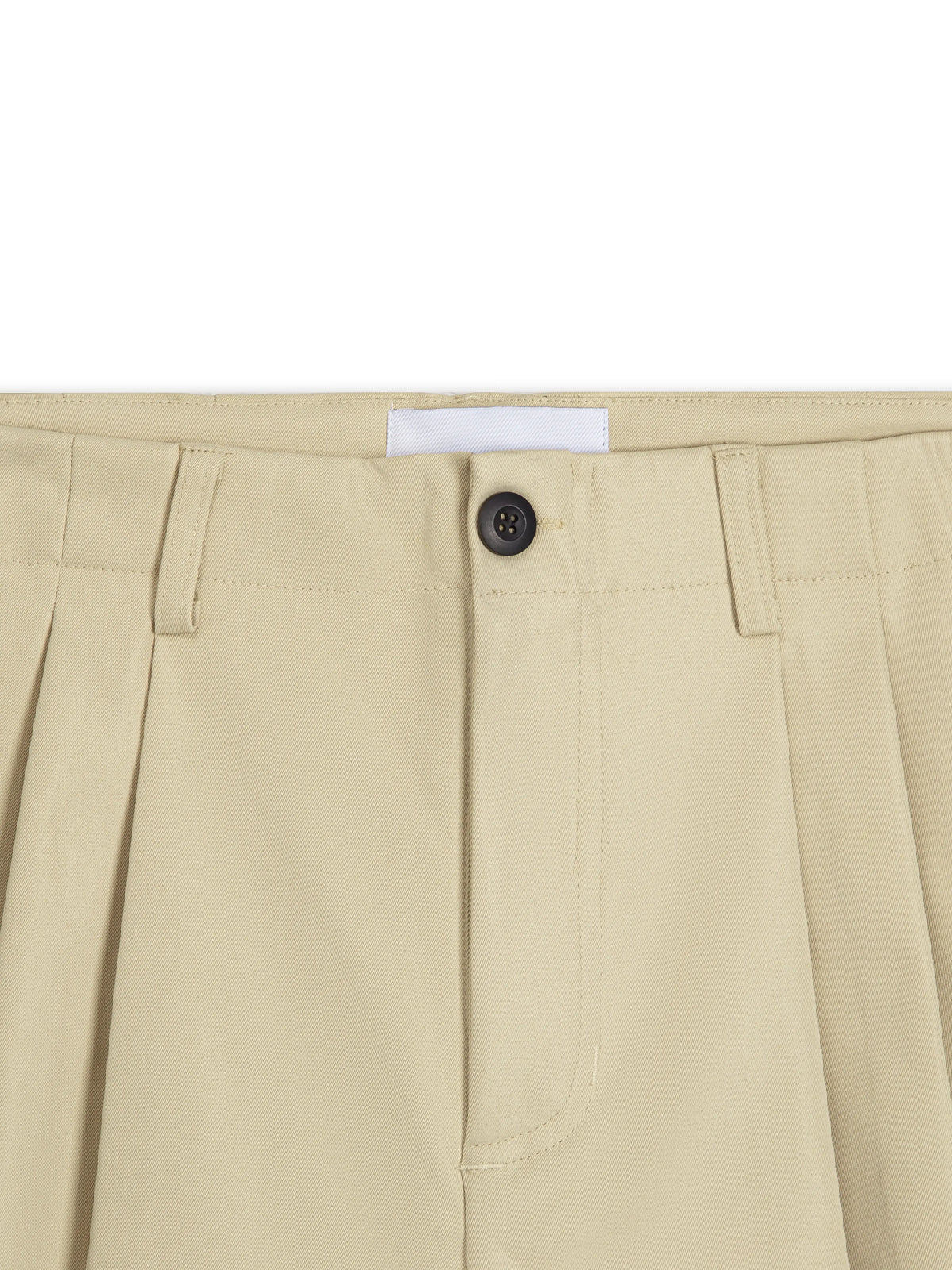 WIDE-LEG KHAKI SHORTS - BEIGE