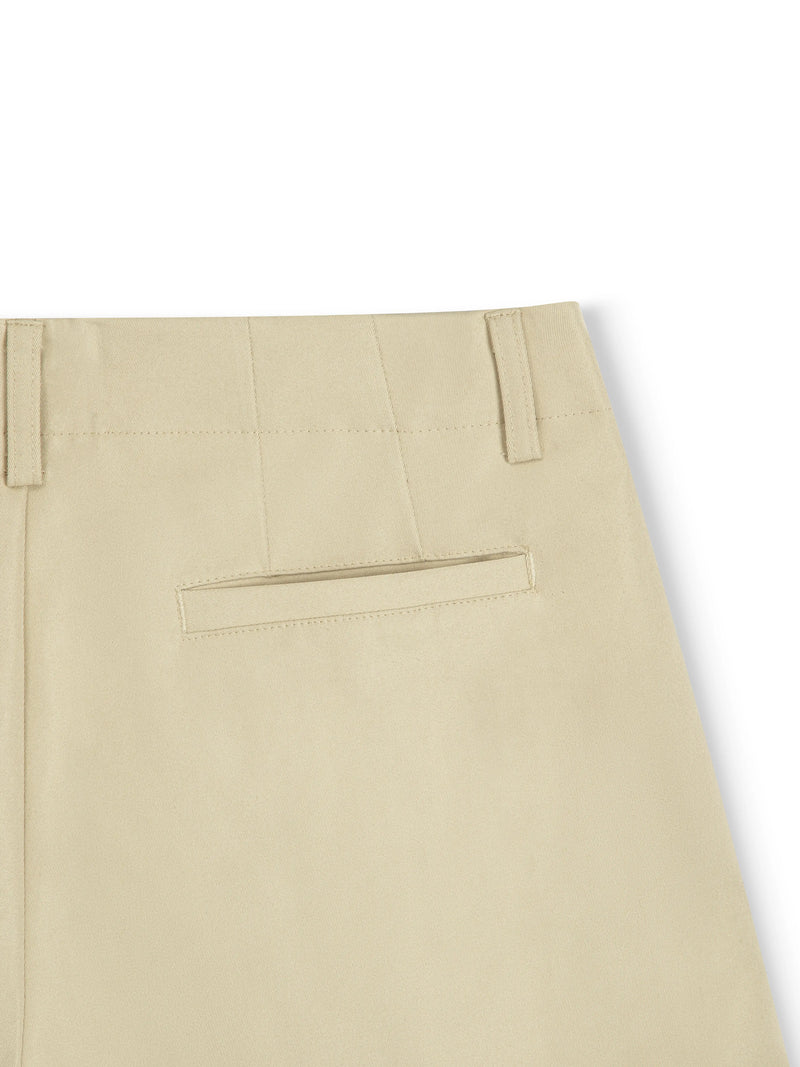 WIDE-LEG KHAKI SHORTS - BEIGE