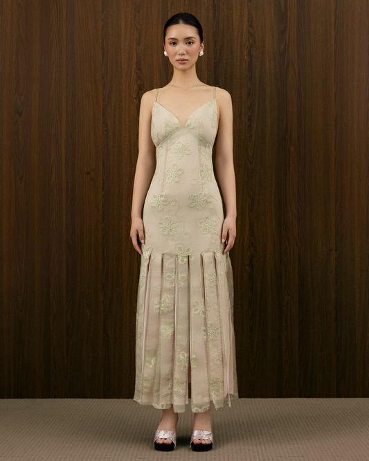 LIEN DIEP TWO TONE - LAYERED PLEATED DRESS