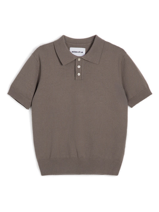 KNIT POLO SHIRT - OLD MAUVE