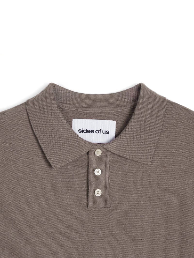 KNIT POLO SHIRT - OLD MAUVE