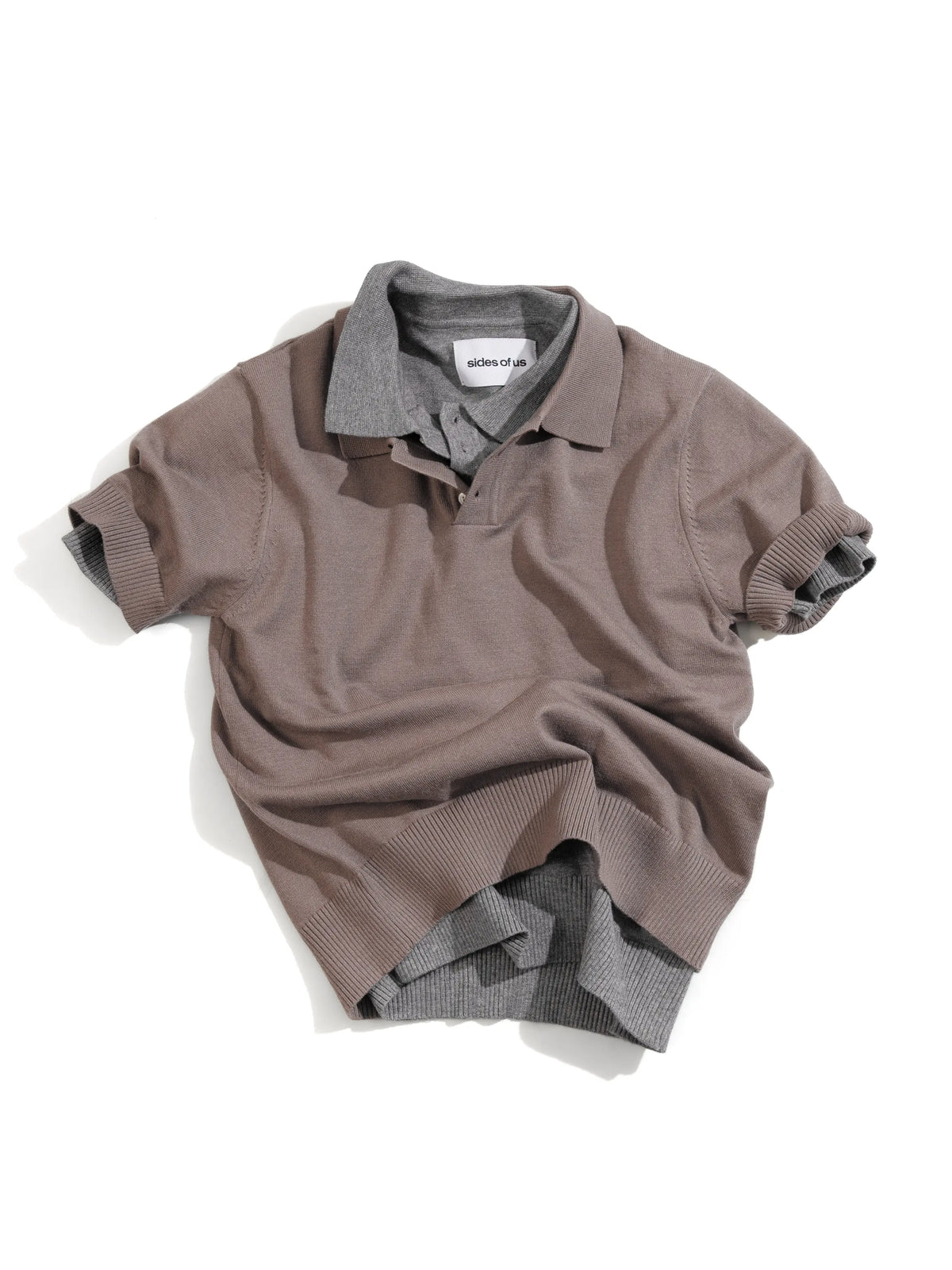 KNIT POLO SHIRT - OLD MAUVE