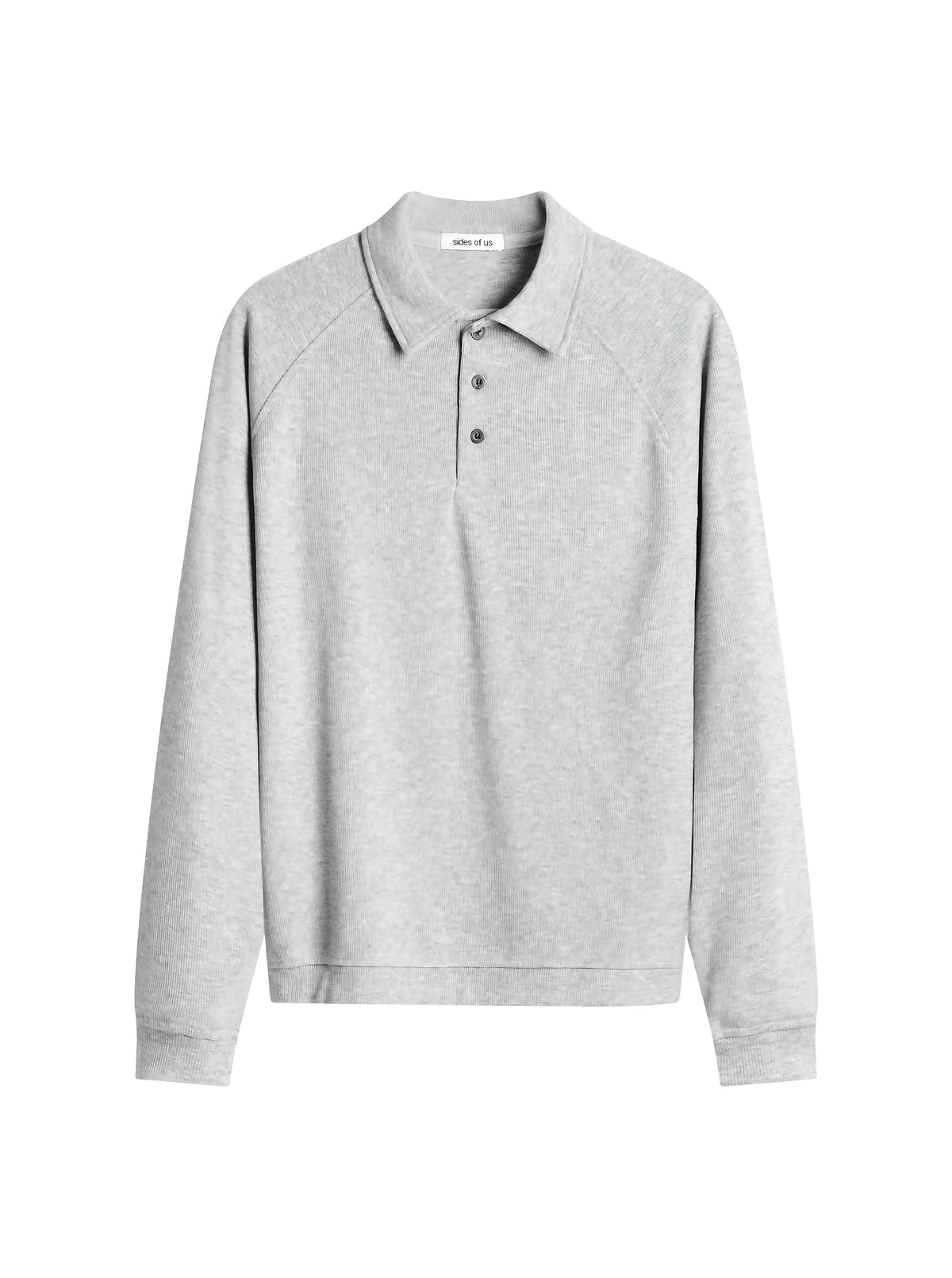 LONG SLEEVE POLO SHIRT - LIGHT GRAY