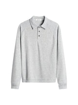 LONG SLEEVE POLO SHIRT - LIGHT GRAY