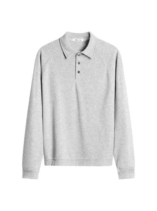 LONG SLEEVE POLO SHIRT - LIGHT GRAY