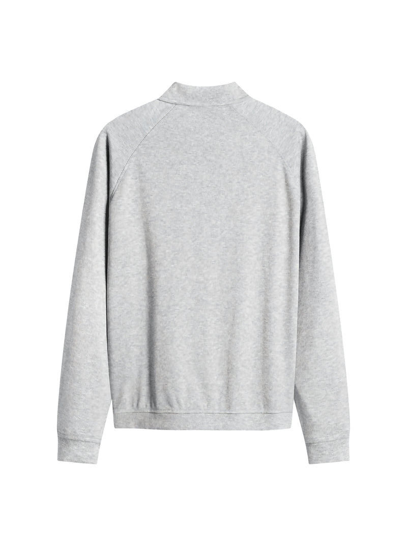 LONG SLEEVE POLO SHIRT - LIGHT GRAY