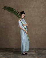 SKY BLUE LA JOCONDE DE L'ORIENT CHIFFON GOWN (SET)