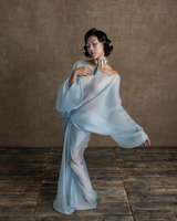 SKY BLUE PERLE DE L’ORIENT CHIFFON GOWN