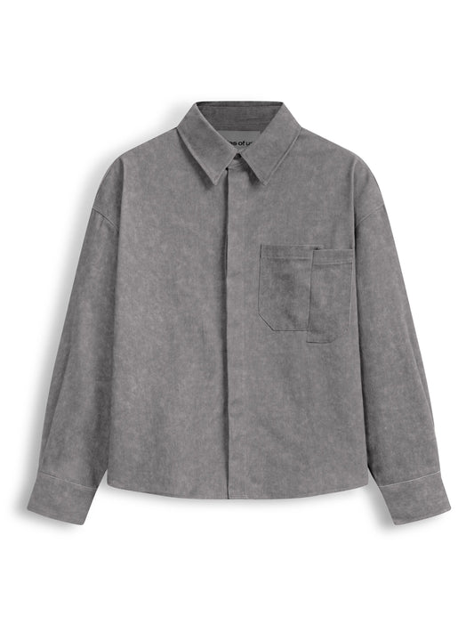 BLEACH EFFECT SHIRT - LIGHT GREY
