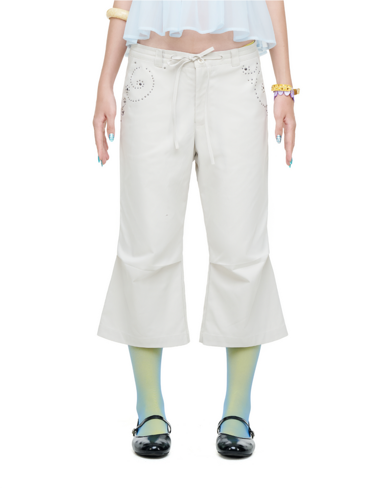 CREAMY PEPITES CAPRI PANTS