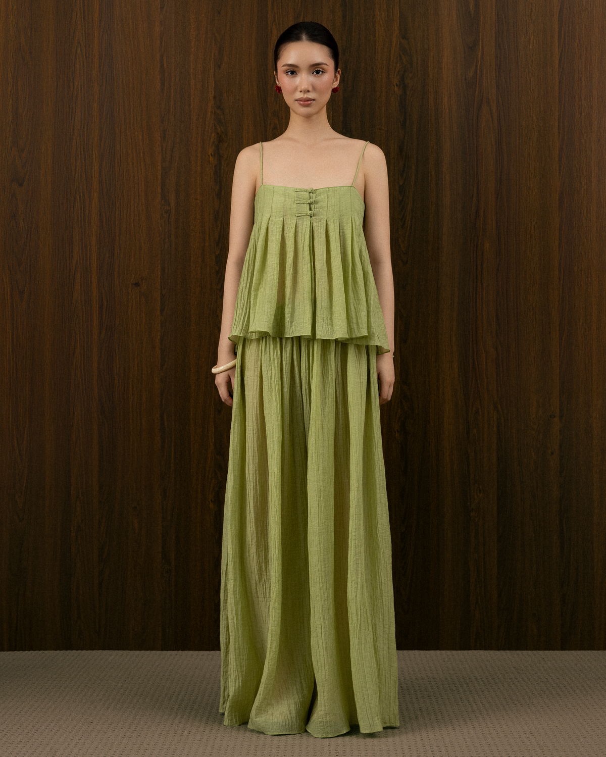 THANH PLEATED TENCEL SILK TOP
