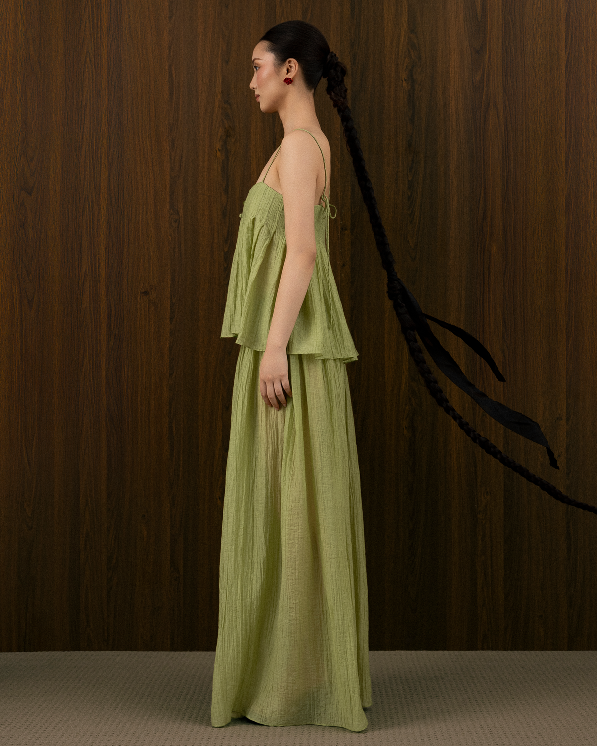 THANH PLEATED TENCEL SILK TOP