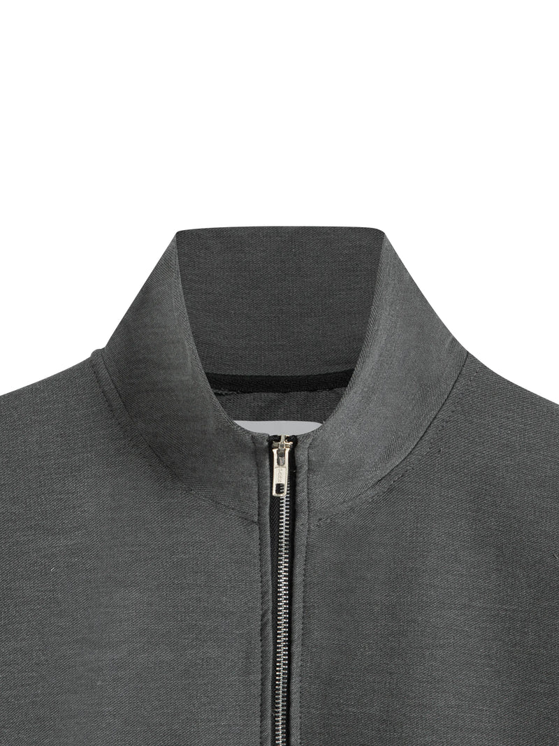 COLLAR ZIP JACKET - GRAY