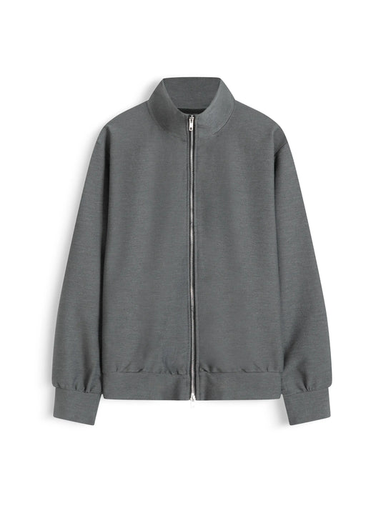 COLLAR ZIP JACKET - GRAY