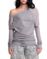 GREY ABYSS OFF-SHOULDER TOP