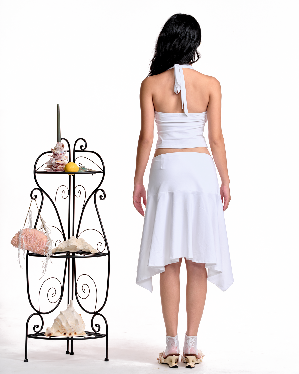 WHITE CAULERPA SKIRT