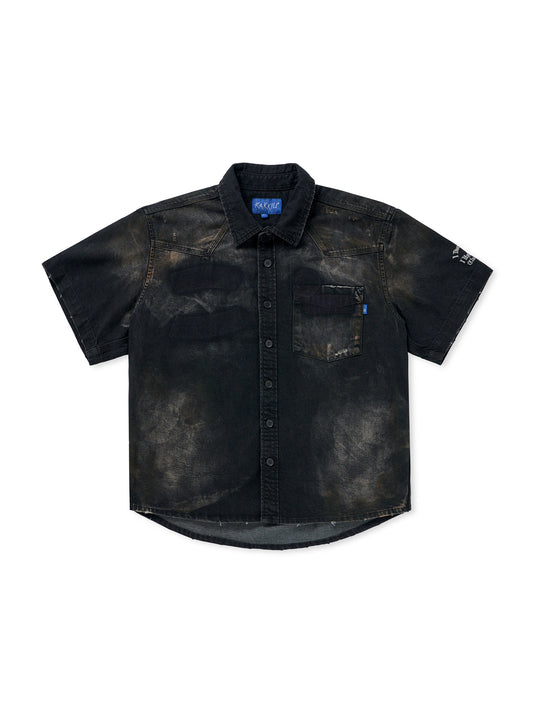 ZANZO GRAY WASHED DENIM SHIRT