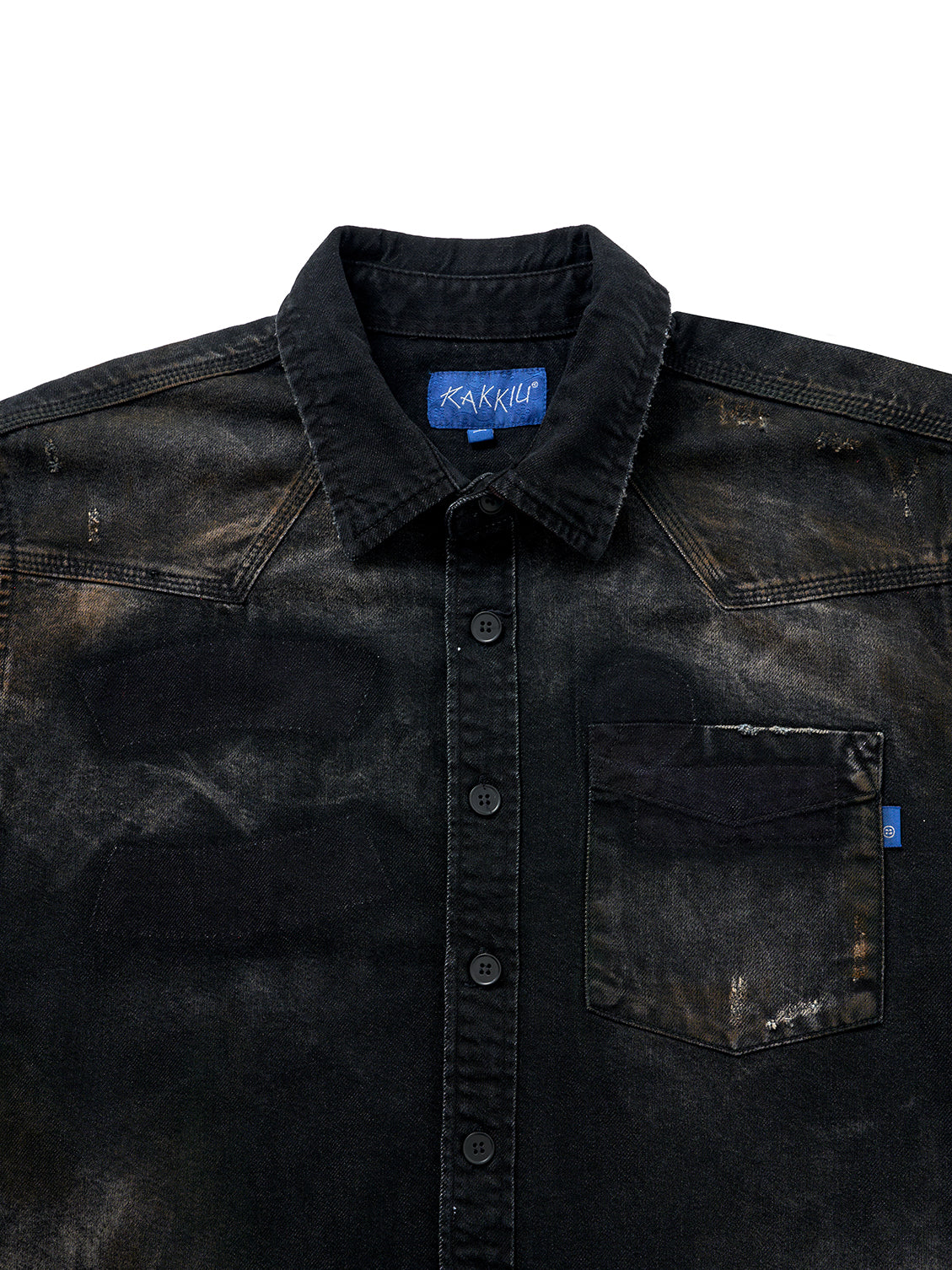 ZANZO GRAY WASHED DENIM SHIRT