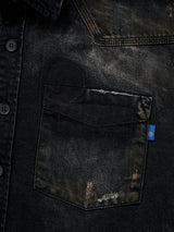 ZANZO GRAY WASHED DENIM SHIRT