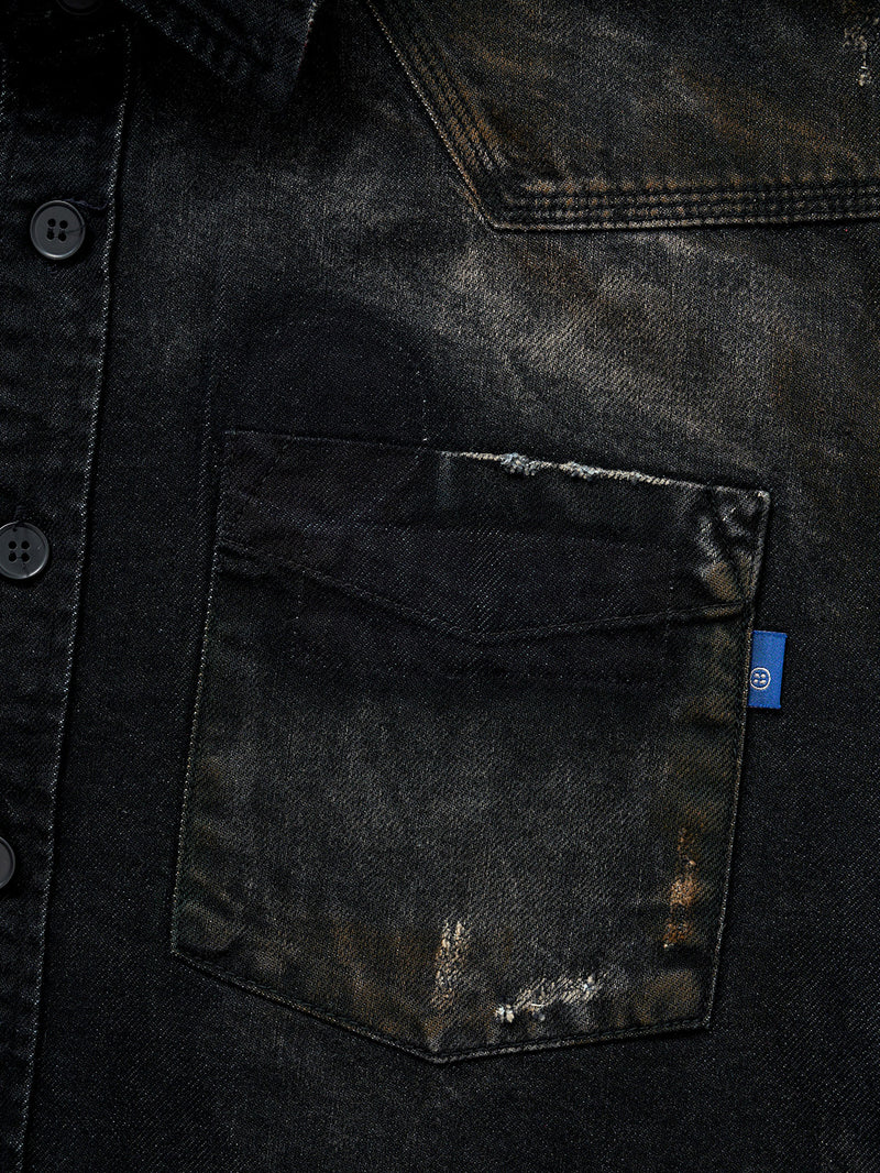 ZANZO GRAY WASHED DENIM SHIRT