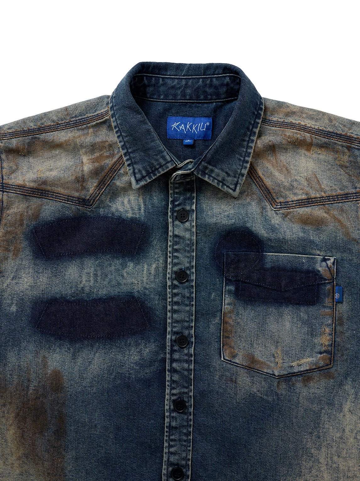 ZANZO BLUE WASHED DENIM SHIRT