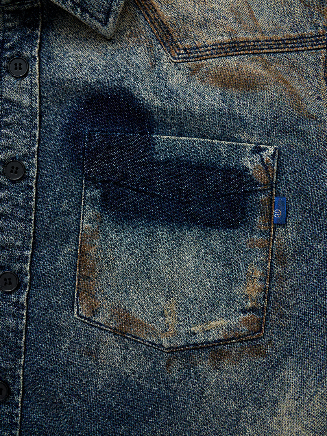 ZANZO BLUE WASHED DENIM SHIRT
