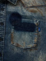 ZANZO BLUE WASHED DENIM SHIRT