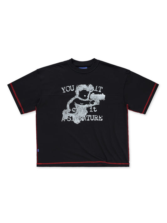 KON OVERSIZED BLACK TEE