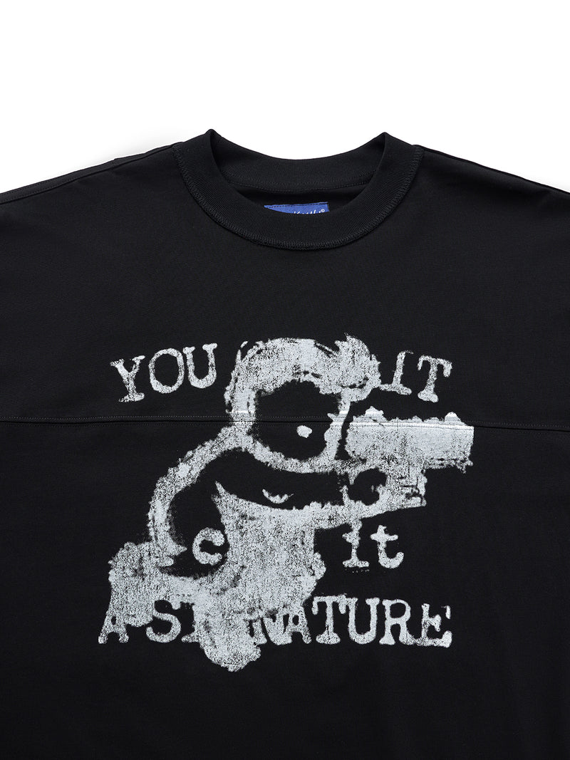 KON OVERSIZED BLACK TEE