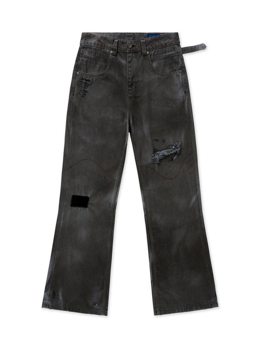 FURU GRAY FLARE DENIM JEANS