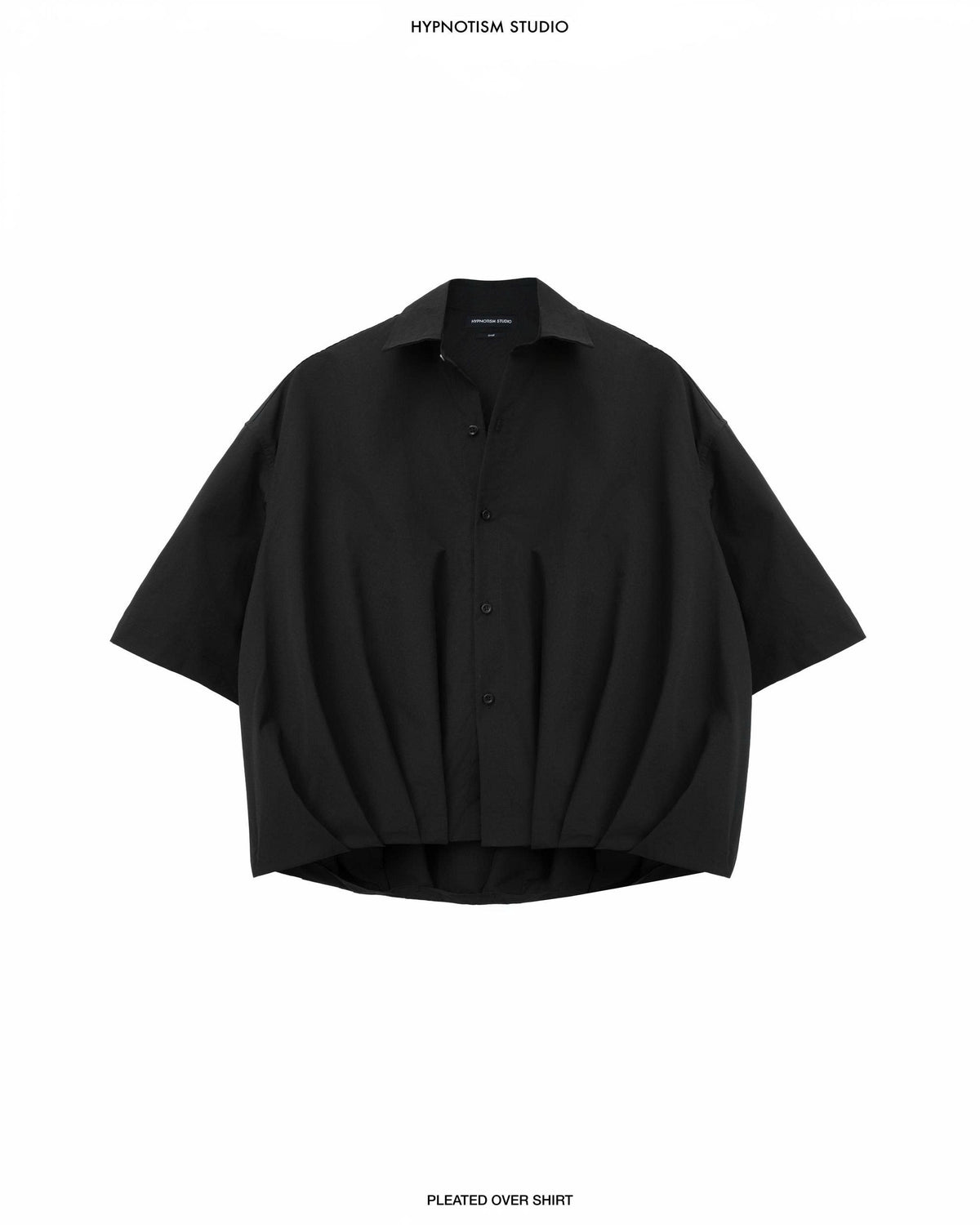 BLACK PLEATED OVER SHIRT