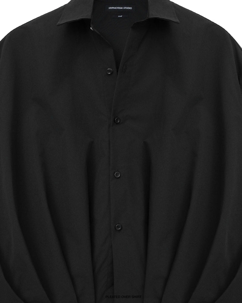 BLACK PLEATED OVER SHIRT