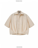 BEIGE PLEATED OVER SHIRT