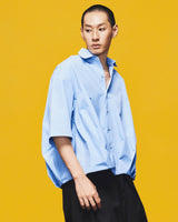 LIGHT BLUE PLEATED OVER SHIRT