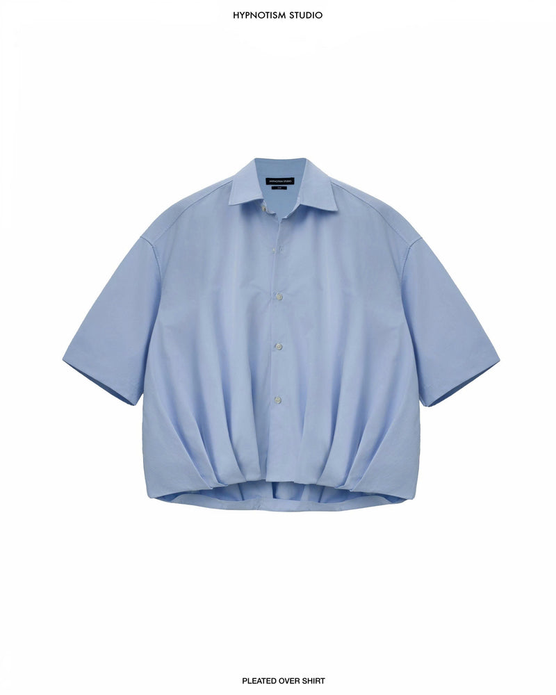 LIGHT BLUE PLEATED OVER SHIRT