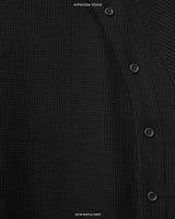 BLACK ASYM WAFFLE SHIRT