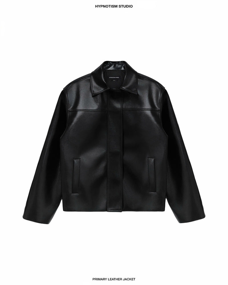 BLACK PRIMARY LEATHER JACKET