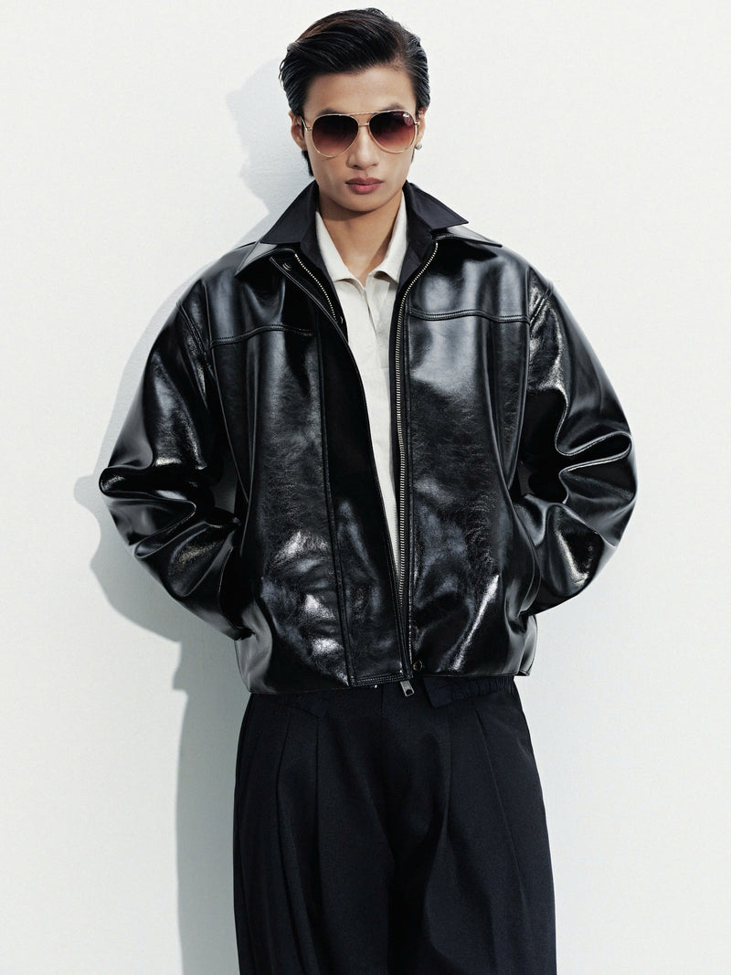BLACK PRIMARY LEATHER JACKET