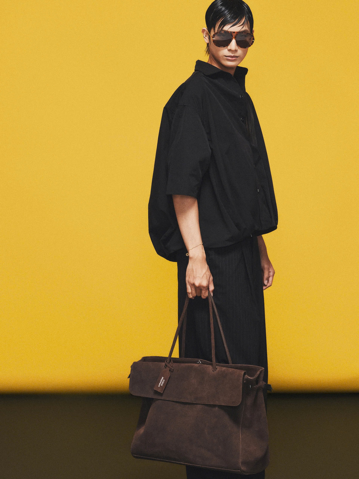 BLACK STRIPED AXIS TROUSERS