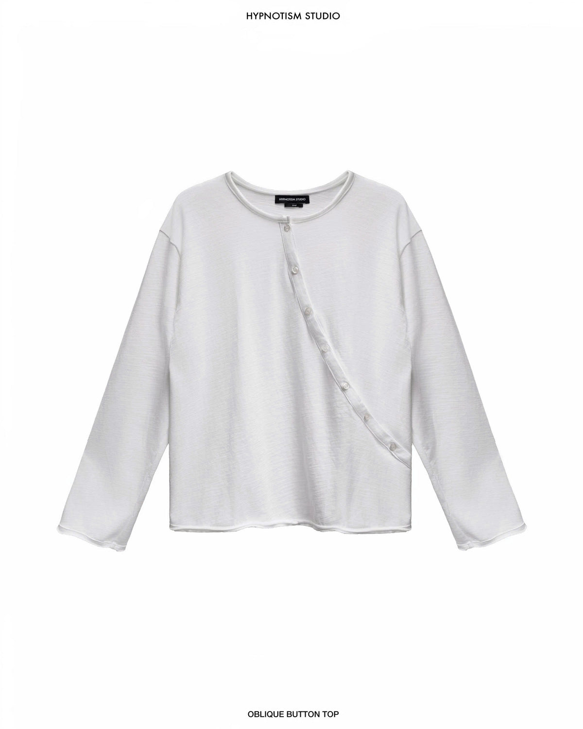 WHITE OBLIQUE BUTTON TOP