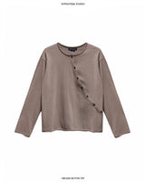 MOSS GREY OBLIQUE BUTTON TOP