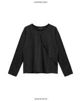 BLACK OBLIQUE BUTTON TOP