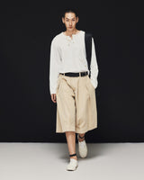 BEIGE EASE PLEATED  SHORTS