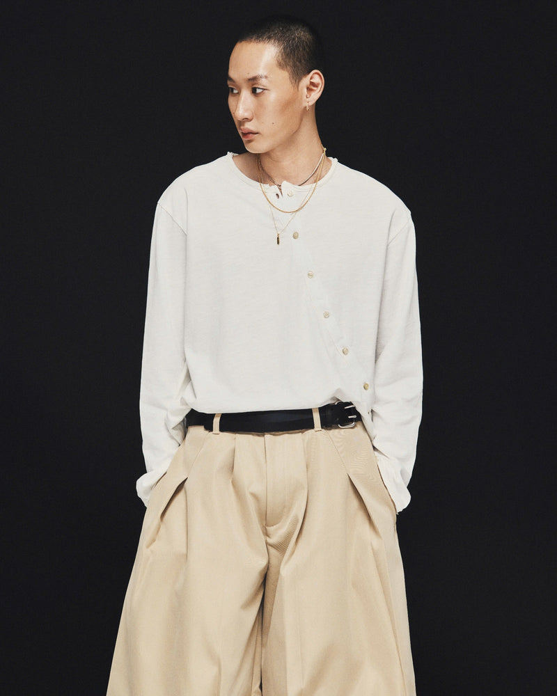 BEIGE EASE PLEATED  SHORTS