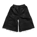 TRR-06 CHASER BIKER BLACK SHORT JEANS 