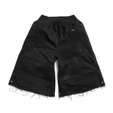 TRR-06 CHASER BIKER BLACK SHORT JEANS 