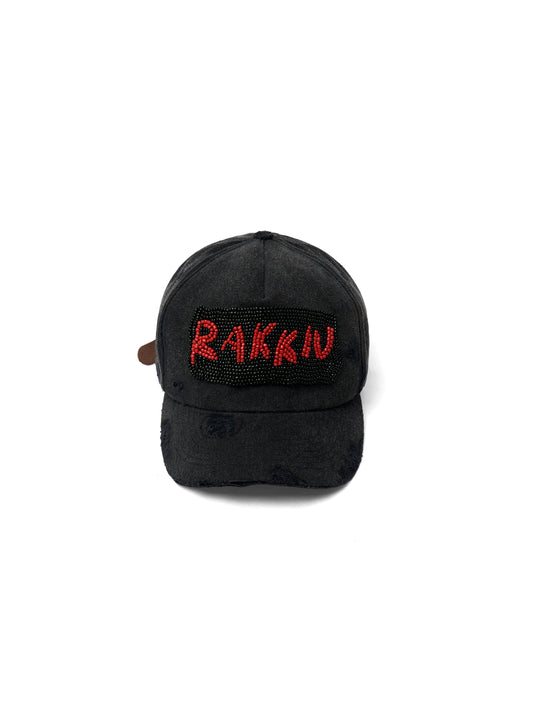 RK BEADED BLACK CAP