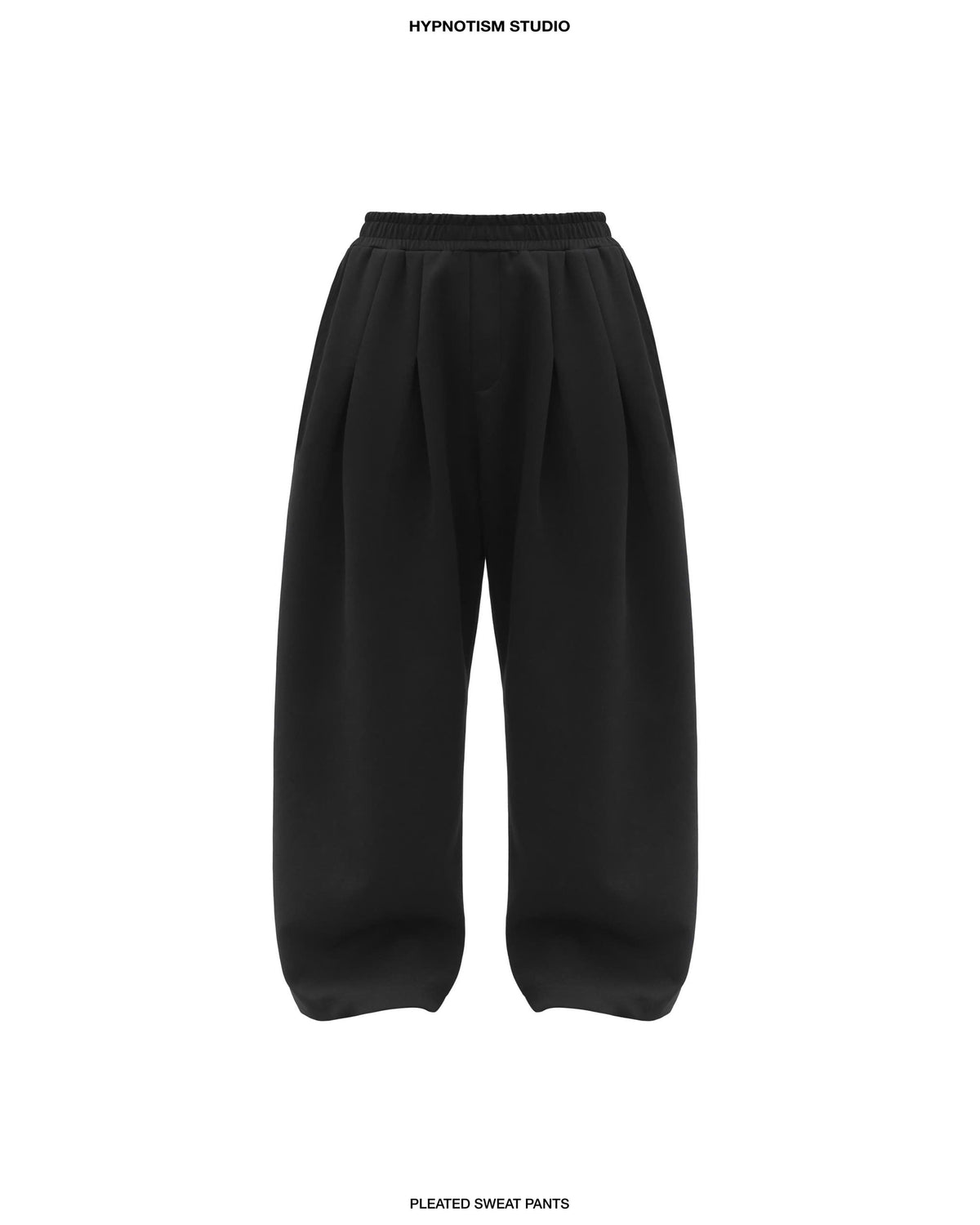 BLACK PLEATED SWEAT PANTS